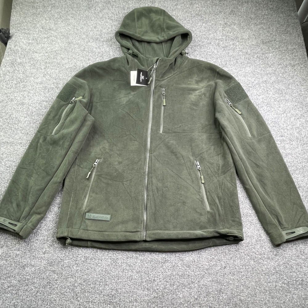 Baerskin Tactical Hoodie Mens L Dark Green Baerskin 4 Fleece Full Zip Jacket